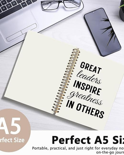 LIANHW Leader Gifts Notebooks for Note Taking, Inspirational Leader Notebook, Appreciation Gift for Leaders Journal, Great Leaders Inspire Greatness in Other Journals for Writing,Office Spiral Notebook 5.5x8.3 Inch