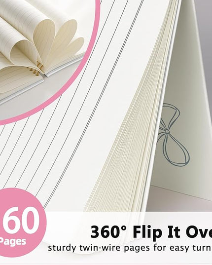 Blue Coquette Bow Notebook, Preppy Girly Notebooks for Note Taking, Trendy Preppy Blue Bow Journal, Aesthetic Journals for Writing, Coquette Girly Office Supplies, 5.5x8.3 Inch