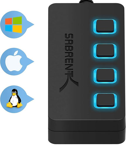 SABRENT 4-Port USB 3.0 Hub with Individual LED Power Switches - Slim, Portable Design - 2 Ft Cable - Fast Data Transfer - Compatible with Mac & PC (HB-UM43)