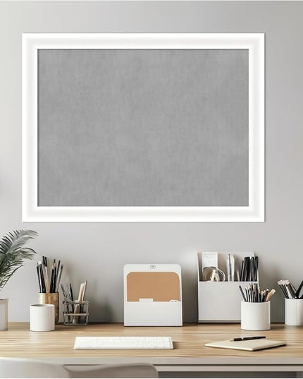 Amanti Art White Framed Magnetic Board 21x27 Medium Vision Board for use with Magnets, 100% Metal Sheet to Display Items as Office Decor or for Home Organization in mudroom, Kitchen or Kids Room