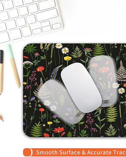 Square Mouse Pad Flowers,Personalized Premium-Textured Custom Mouse Mat Design,Washable Mousepad Cloth,Non-Slip Rubber Base Computer Mouse Pads for Wireless Mouse