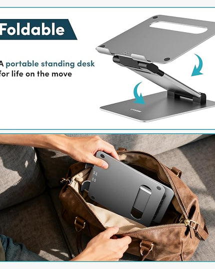 Lifelong Ergonomic Adjustable Laptop Stand for Desk - Height Up to 20" Portable Computer Laptop Riser Holder, Fits All MacBook Air & 10 15 17 Inches Laptops, Back to School Gift for Men & Women