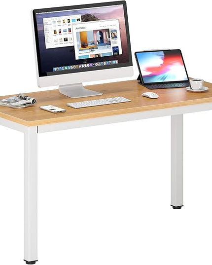 DlandHome 47 inches Medium Computer Desk, Composite Wood Board, Decent and Steady Home Office Desk/Workstation/Table, BS1-120TW Teak and White Legs, 1 Pack