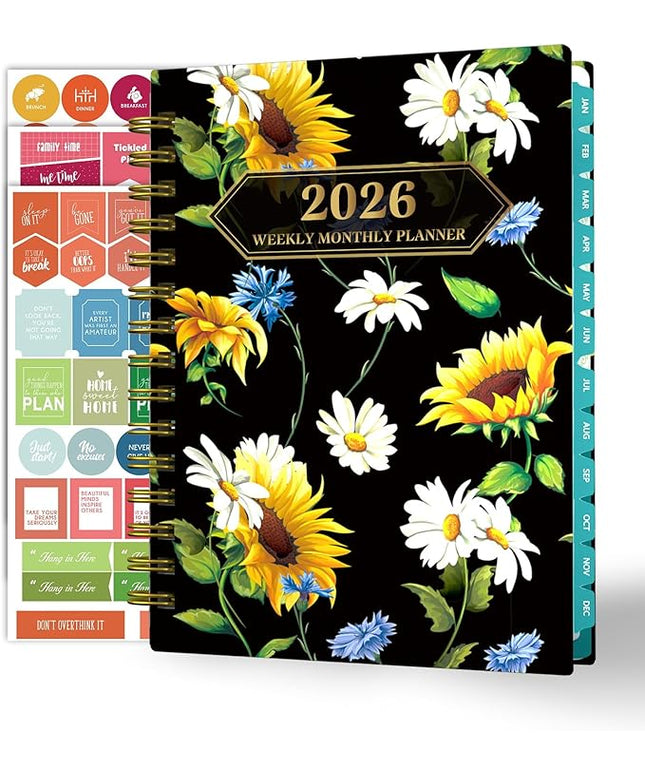 Ymumuda 2026 Planner, Daily Weekly Monthly Planner, 2026 Calendar Planner (Jan 2026 - Dec 2026), 8.4" x 6.3", Teacher School Student Work Agenda with Tabs, Ideal for School Office Supplies