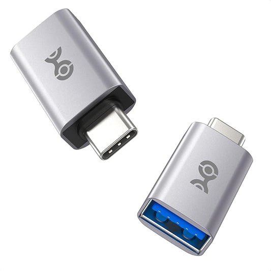 Cable Matters 2-Pack 10Gbps USB C to USB Adapter Male to Female for High-Speed Data Transferring & Fast Charging, Reversible USBC, USBA to USBC Adapter for iPhone 17/16, iPad Pro, Galaxy S23