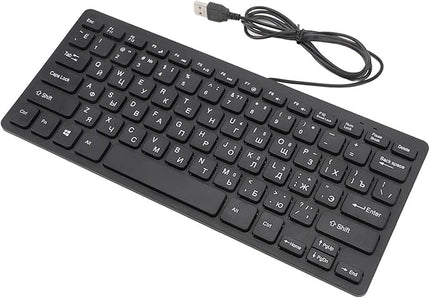 SENECESLI 78 Key Ultra Slim Language Keyboard, Russian Arabic English Bilingual Keyboard, Wireless Bluetooth, Travel Portable for Tablets Laptops Phones (Russian)