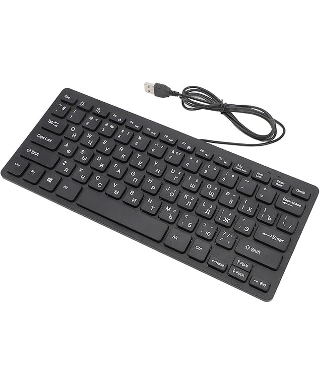 SENECESLI 78 Key Ultra Slim Language Keyboard, Russian Arabic English Bilingual Keyboard, Wireless Bluetooth, Travel Portable for Tablets Laptops Phones (Russian)