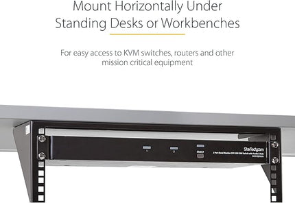 StarTech.com 3U 19" Wall Mount Vertical Rack Bracket, Wall Mount Patch Panel Bracket for Data/AV/IT/Computer Equipment, 3U Rack for Cabinet or Server Room, Supports 150lb (68kg) , TAA (RK319WALLV)