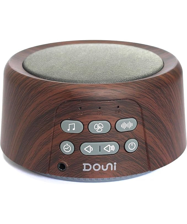 White Noise Machine - Sleep Sound Machine with Soothing Sounds Timer & Memory Function for Sleeping & Relaxation, Sleep Therapy for Kid, Adult, Nursery, Home, Office, Travel. Brown Wood Grain
