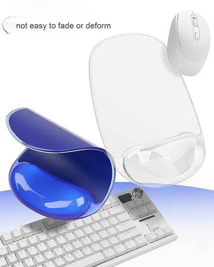 Gel Wrist Rest for Mouse,Ergonomic Mousepad with Clear Cushioned Palm Rest,Gel Mouse Pad with Wrist Support,Small Desk Mat,Office Desk Work Accessories for Women,Carpal Tunnel Relief (A-Purple)