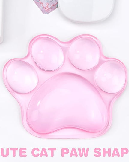 Ergonomic Pink Cat Paw Silicone Wrist Rest Pad for Mouse, Computer Mouse Wrist Support for Arm Pain Relief, Pink Cat Paw Hand Wrist Cushion for Home and Office Working Gaming Anti-Fatigu