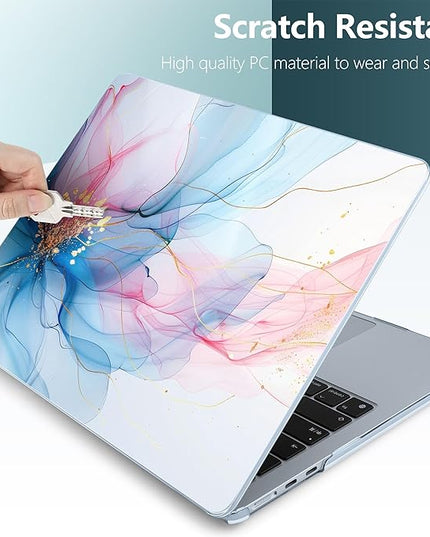 DONGKE for M4 MacBook Air 13.6 Inch Case 2025 2024 2023 2022 Model A3240 A3113 A2681 M3 M2 Chip, Plastic Hard Shell Case Cover with Touch ID for MacBook Air 13 Inch M4 - Soft Flowing Colors