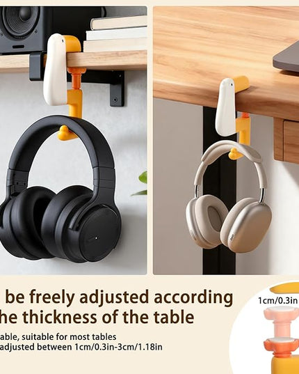 12 Pack Purse Hook for Desk Foldable Non-Slip Desk Hook Adjustable Clamp-on Under Desk Hanger Heavy Duty Non-Slip Backpack Hooks for Desk Purse Holder for Table for School/Office,White