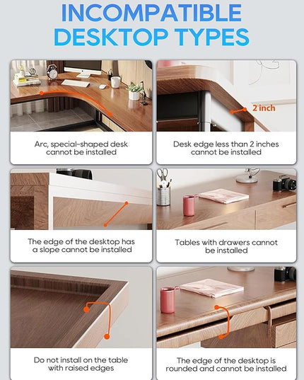 NODOCA No Drill Under Desk Cable Management Tray, 17'' Wire Management, Punch-Free Clamp on, Metal Cable Tray, Wire Organizer Under Desk, Under Desk Basket for Office and Home, Black