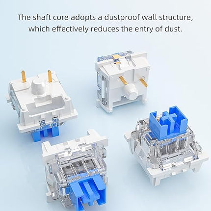 Outemu Blue Switch Replacement Mechanical Keyboard Switches,Clickers for 3D Prints,Dustproof,Dustproof,3 PIN Clicky,Accurate Typing,DIY Keyboard,Gaming Keyboard(20Pcs)