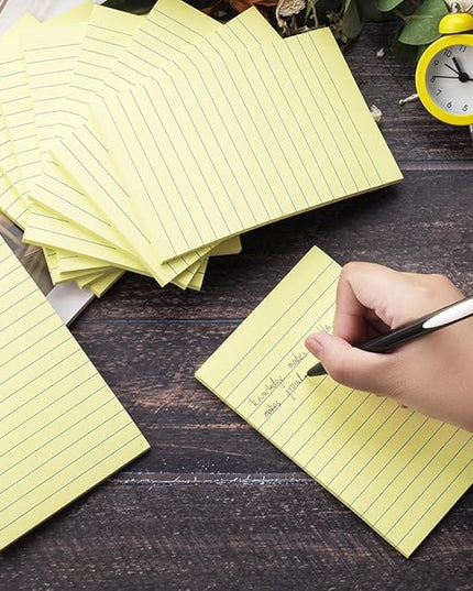 (6 Pack) Lined Sticky Notes 4x6 in,Yellow Large Notepads with Lines,Ruled Stickies Super Sticking Power,Office School Memo Note Pads,Post on Windows Doors,Recyclable,Easy to Write on,Hold Well