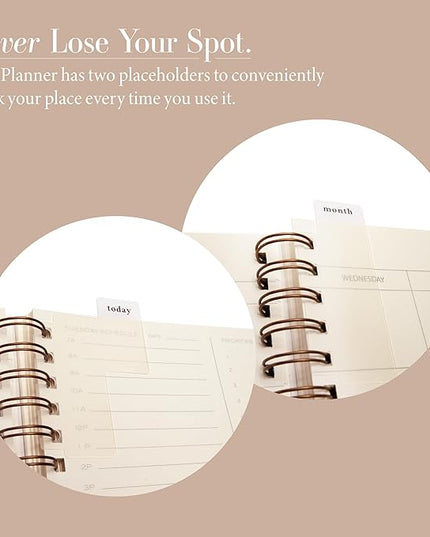 Anecdote 2026 Planner (8.5" x 10") Daily Planner Weekly Monthly Planner - 52 Weeks w/Library Buckram Cover, Brass Spiral - A4 Size Bleed-Resistant Paper – Evergreen