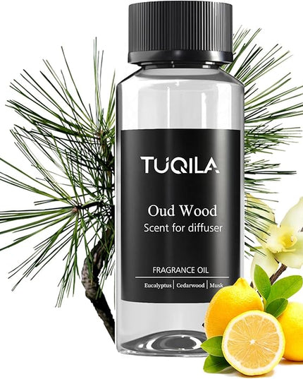 Hotel Waterless Diffuser Oil Oud Wood, Essential Scent Oil Usage Cold Air Waterless Diffuser, Luxury Scents Oils Fragrance Bottle120 ML Home Natural Flavour