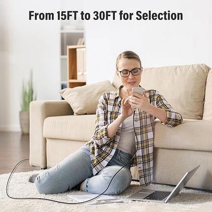 USB 3.0 A to USB C Cable 20FT, Extra Long Type A to Type C Cord, 3A Fast Charging & 5Gbps Data Transfer, Compatible with iPhone 17/16/15 Series, Samsung Galaxy S10 S10+, iPad, Tablets, Laptops