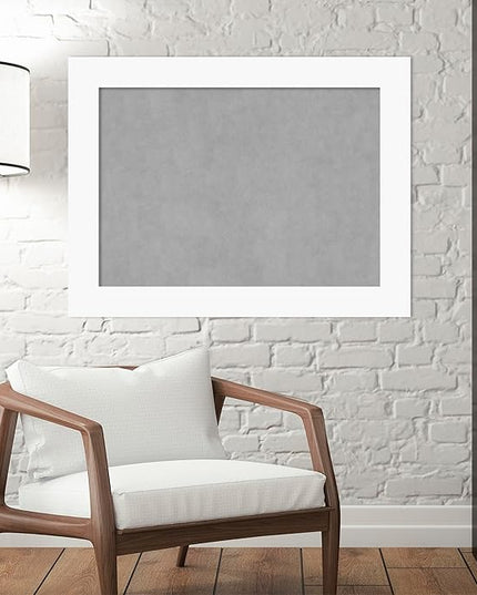 Amanti Art White Framed Magnetic Board 25x33 Medium Vision Board for use with Magnets, 100% Metal Sheet to Display Items as Office Decor or for Home Organization in mudroom, Kitchen or Kids Room