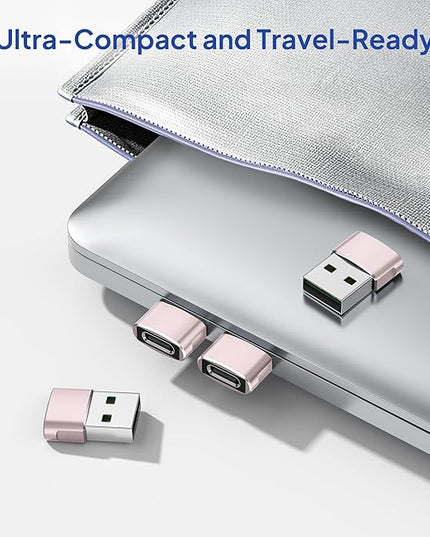 Elebase for Samsung Galaxy S25 Adapter,USB to USB C Adaptor 4Pack,Type C Female to A Male Cable Converter for Galaxy S24 S23 Plus Ultra FE,Z Fold Flip 7 6 5,A55 A54 A53 A52,Tab S10 S9 S8 A9 A8 A7 Lite