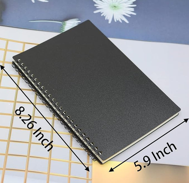 Yansanido Spiral Notebook, 8 Pcs A5 Thick Plastic Hardcover 7mm College Ruled 8 Color 80 Sheets -160 Pages Journals for Study, Work, Travel and Notes (A5, 8 Pcs 8 Color)