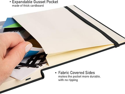 Simply Genius A5 Hardcover Dotted Notebook - Lay-Flat Binding & Grid Pages - Durable Leatherette Cover & Dotted Journal Multipack - Ample 192-Page Bulk Journals - Pack of 20, A5, Black