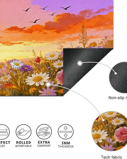 XL Mouse Pad Gaming Mousepad 31.5 x 11.8 Inch Large Keyboard Desktop Mat Diatomite XL Mouse Pad for Home and Office Desk Accessories with Sunset Garden Butterfly Artwork