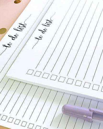 321Done To Do List Notepad - 50 Sheets (5.5" x 8.5") To-Do's Notepad Tear Off, Planning Memo Pad, Planner Checklist Organizing - Made in USA - Simple Script - Wide-Ruled