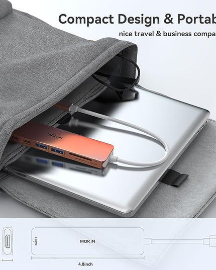 USB C Hub HDMI Adapter for MacBook Pro/Air, MOKiN 7 in 1 USB C Dongle with HDMI, SD/TF Card Reader, USB C Data Port,100W PD, and 2 USB 3.0 Compatible for MacBook Pro/Air, Dell XPS, Lenovo Thinkpad.