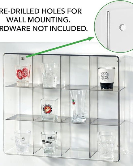 mDesign Plastic 12 Compartment Divided Drawer and Closet Storage Bin - Organizer for Scarves, Socks, Ties Bras, and Underwear - Dress Drawer Organizer, Shelf Organization - Clear