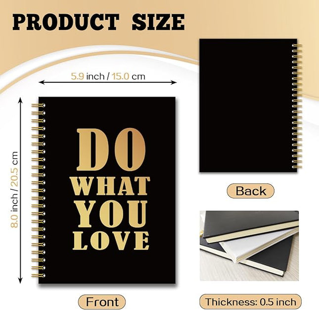 YAZMEEN Funny Saying Black Gold Spiral Notebook（160 Pages） Do What You Love Blank Hardcover Notebook Employee Appreciation Gift Office Gift Funny Notebook Birthday Gift for Coworker Colleague Friend
