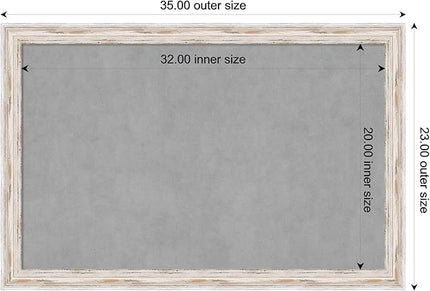 Amanti Art White Framed Magnetic Board 23x35 Large Vision Board for use with Magnets, 100% Metal Sheet to Display Items as Office Decor or for Home Organization in mudroom, Kitchen or Kids Room