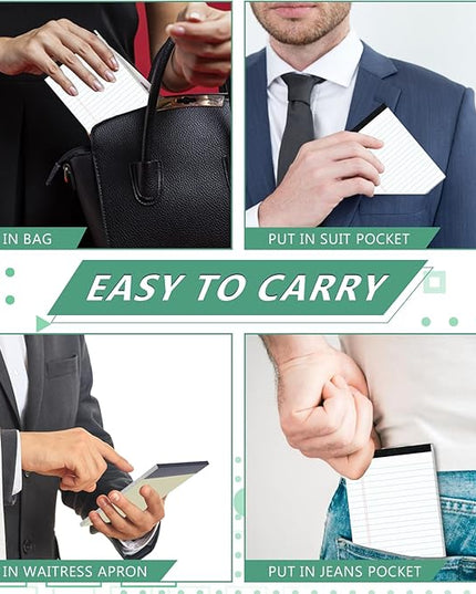 10 Pads Legal Pads 4x6 Inch Lined Ruled Perforated Writing Pad Small Notepads for Grocery List Shopping List To-Do List Narrow Rule Pad (30-Sheet/Pads) College Ruled Memo Pad Scratch Pad Lined Note