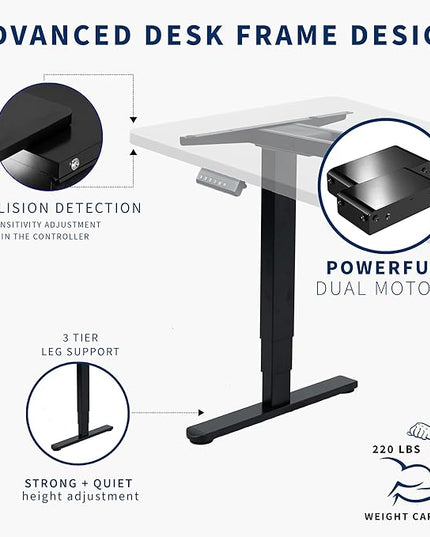 VIVO Electric 83 x 30 in Dual Motor Sit Stand Desk, Memory Height Adjustment, 2B Series, White Top Black Frame, DESK-KIT-2B8W