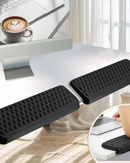 2Pcs Elbow Pad for Desk，L-Shaped Memory Foam Elbow Pads with Non-Slip Base，Ergonomic Desk Edge Cushion & Wrist Rest for Computer Keyboard, Office and Home Use