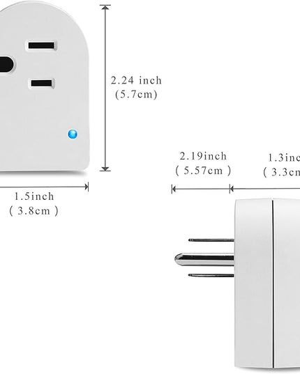 Single Surge Protector Outlet,Grounded Outlet Wall Tap Adapter with Indicator Light, 1 Outlet,245J/125V, ETL, White, 2Pack