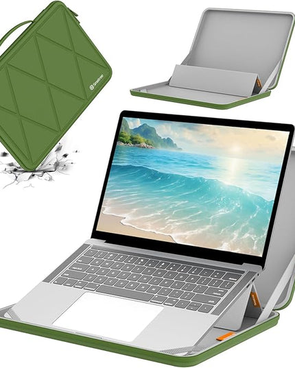 Smatree MS94 Hard EVA Protective Sleeve with Stand Compatible for 15.6 inch ASUS TUF Gaming F15/A15 2023/2022 Waterproof Sleeve, Green