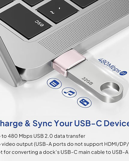 Elebase for Samsung Galaxy S25 Adapter,USB to USB C Adaptor 4Pack,Type C Female to A Male Cable Converter for Galaxy S24 S23 Plus Ultra FE,Z Fold Flip 7 6 5,A55 A54 A53 A52,Tab S10 S9 S8 A9 A8 A7 Lite