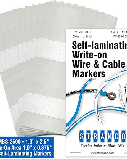 Premium Wire Marker Book for Cable Management, Vinyl-Coated, High-Tack Adhesive, Electric Panel Wire Label Stickers - 10 Pages Per Book