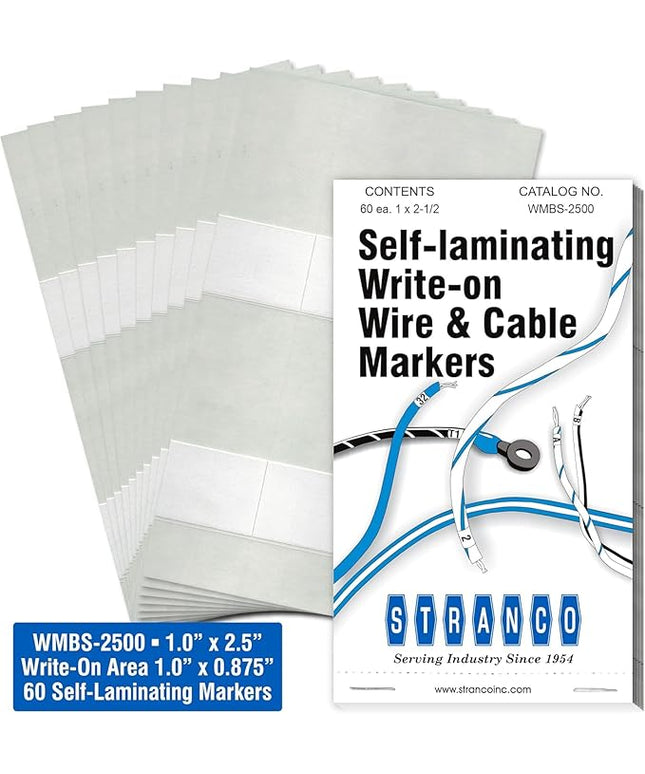 Premium Wire Marker Book for Cable Management, Vinyl-Coated, High-Tack Adhesive, Electric Panel Wire Label Stickers - 10 Pages Per Book