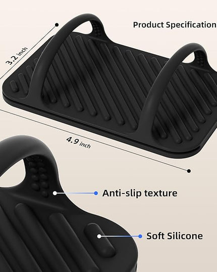 ELETIUO Universal Silicone Laptop Charger Holder,Under Desk Power Brick Mount Organizer for Charging Brick & Cables,Flexible Non-Slip Power Bricks Mount,Secure Supply Holder for Laptop Charger,Black