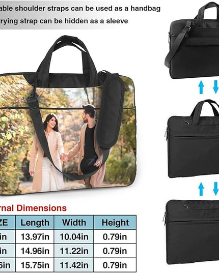 Custom Laptop Bag Personalized Laptop Case Sleeve Shoulder Bag With Photo Logo Text Slim Computer Messenger Briefcases