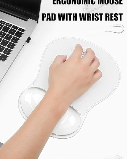Gel Wrist Rest for Mouse,Ergonomic Mousepad with Clear Cushioned Palm Rest,Gel Mouse Pad with Wrist Support,Small Desk Mat,Office Desk Work Accessories for Women,Carpal Tunnel Relief (C-Purple)