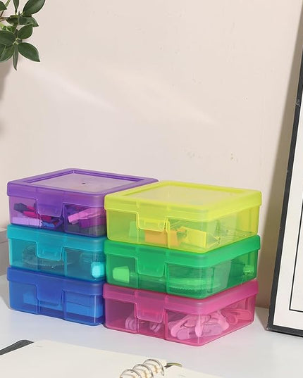 novelinks 18 Pack Small Plastic Storage Containers Color Arts & Crafts Storage Boxes & Organizers Stackable Small Containers With Lids For Organizin (Set 2)