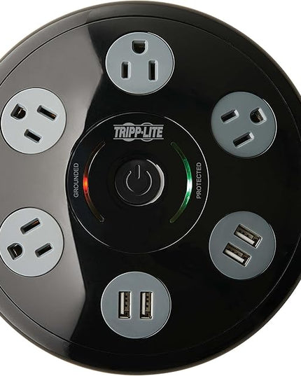Tripp Lite Conference Surge Protector 4 5-15R 4 USB-A Ports 6ft Cord Black (TLP406USBUFO)