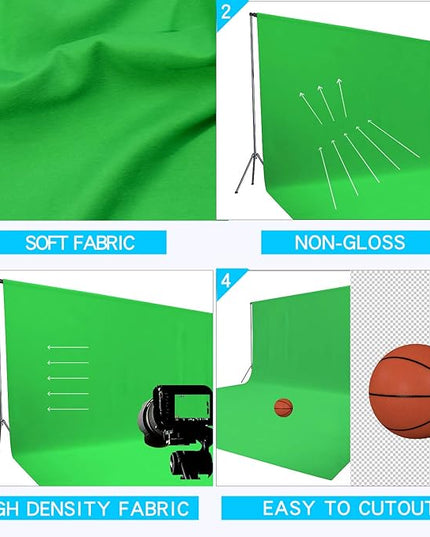 ISSUNTEX 10X20 ft Background Muslin Backdrop, Photo Studio, Collapsible High Density Screen for Video Photography and Television-Green