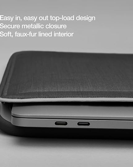 Incase ICON Sleeve with Woolenex - MacBook Air 13 inch Case - 2025, 2024, 2023, 2022, M4, M3, M2 - Fitted MacBook Case, Laptop Sleeve, Hard Cover, Durable, Lightweight - Graphite
