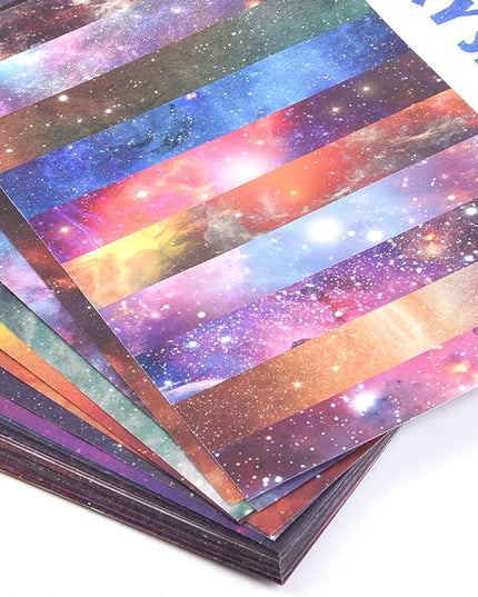 Origami Paper Kit 50 Sheets 70GSM 6 Inch Square Double Sided Color 50 Vivid Japanese Washi Chiyo Colors for Hand Crafts Origami Paper Arts Creativity.Galaxy