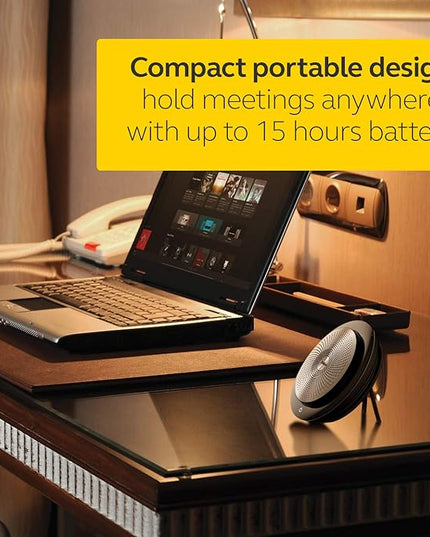 Jabra Speak 710 MS Wireless Bluetooth Speakerphone with Link 370 USB Adapter – Portable Conference Speaker for Holding Meetings Anywhere with Immersive Sound - Certified for Microsoft Teams